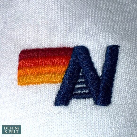 Aviator Nation Rainbow Stitch Sleeve White Crewneck Sweatshirt Small USA Fleece - Picture 13 of 15